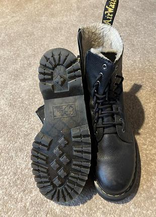 Dr. martens jadon fur lined чорні шкіряні черевики eu 45