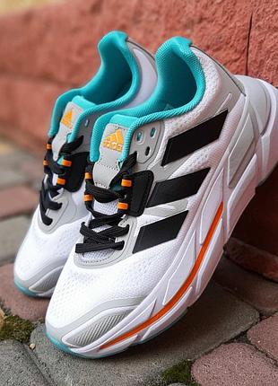 Женские кроссовки adidas adistar 2.0 running белые с черным и бирюзой