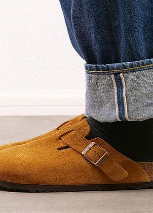 Замшеві сабо birkenstock boston
