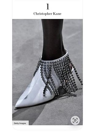 Розкішні туфлі christopher kane з кристальною бахромою (колекція runway ss18) ексклюзивна подіумна модель