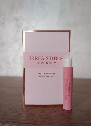 Парфумована вода для жінок irrésistible givenchy rose velvet, оригінал, пробник 1 мл