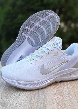 Чоловічі кросівки  nike air zoom winflo 7 білі з сірим