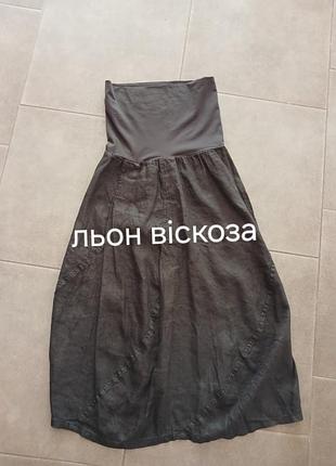 Эффектная юбка лен вискоза