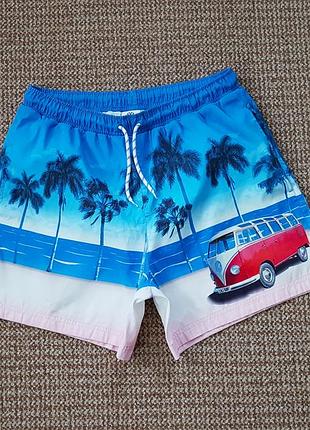 Volkswagen retro camper van printed swim shorts шорты пляжные оригинал (m)