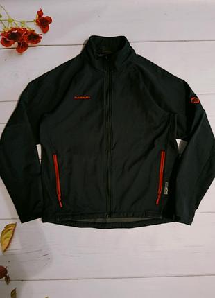 Черная куртка ветровка на флисе  мужская mammut softshell (оригінал)