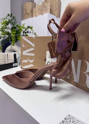 Сатинові туфлі лодочки zara