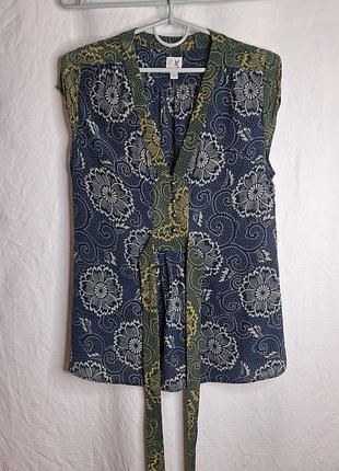 Шовкова блузка anthropologie (edme & esyllte) в стилі бохо, розмір m (us 8)