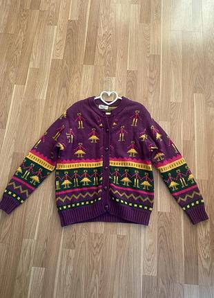 Вінтажний кардиган united colors of benetton 100% вовна