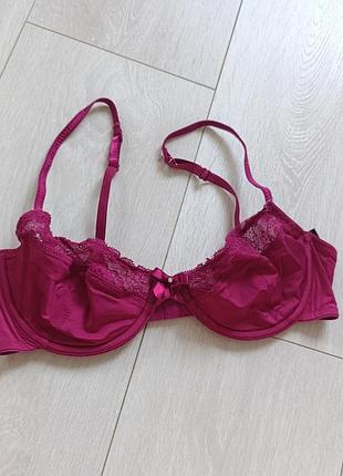 Розовый бюстгальтер ажурный бюст кружевной лиф кружевый h&amp;m 34b 75b 70c