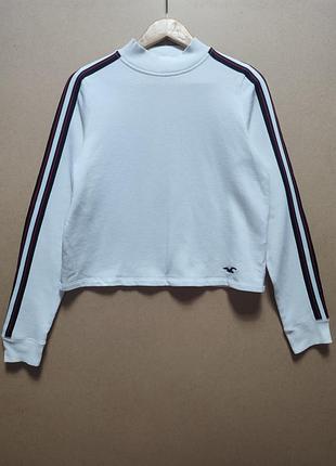 Белый свитшот на флисе hollister