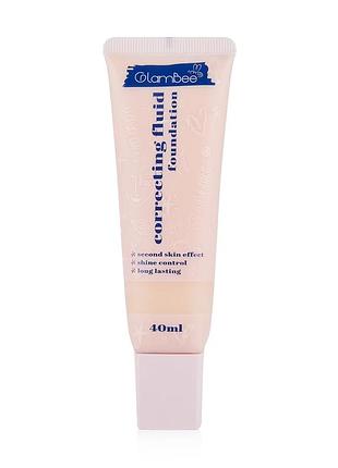 Коригувальний тональний крем для обличчя glambee fluid 02, 40 мл
