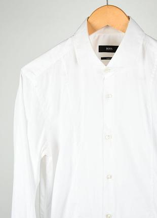 Hugo boss оригинал мужская белая рубашка под костюм пиджак уценка размер м slim fit