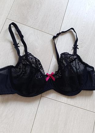 Черный бюстгальтер ажурный бюст кружевной лиф кружевый m&amp;s 38a 85a 80b
