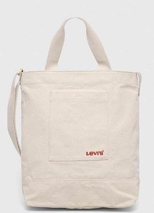 Сумка-шопер бежева levi’s жіноча