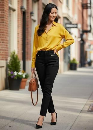Черные брюки zara woman, эластичные, комфортные, подойдут под любой образ.
