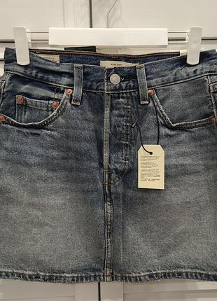 Джинсовая юбка женская levis оригинал из оф.сайта. новая, с бирками. 24 р-р