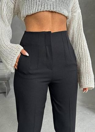 Легендарные черные брюки брюки брючины zara высокая посадка классический деловой стиль размер с