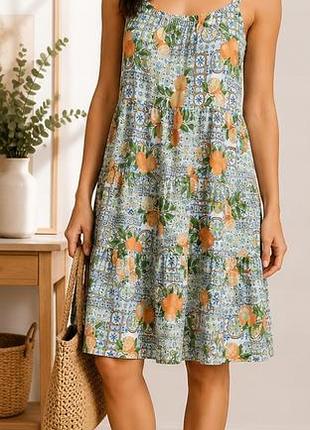 Нове брендове бавовняне плаття мініprimark з апельсинами. розмір uk12/eur40.