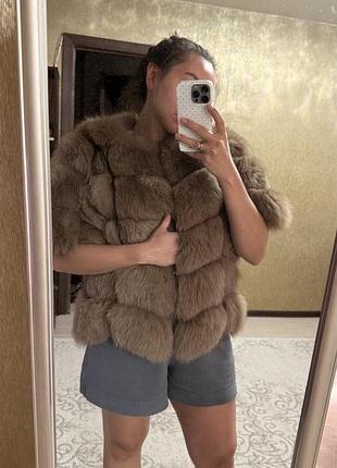 Жилетка з натурального хутра песця
