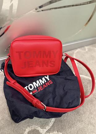 Tommy hilfiger jeans сумка оригінал кроссбоді червоного кольору