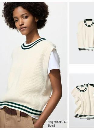 Жіночий трикотажний жилет uniqlo crew neck vest