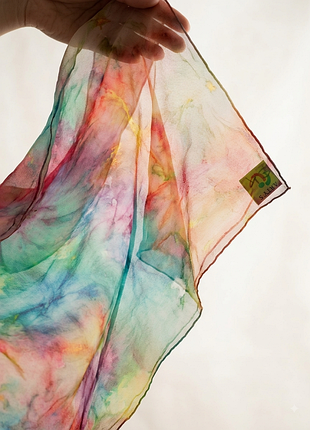 Шовковий шарф arty's ручної роботи (100% натуральний шовк, батік / tie-dye)