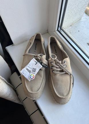 Кожаные мокасины pull &amp; bear р 43 2