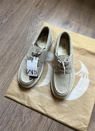 Кожаные топсайдеры zara (р. 42,5)