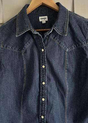 Сорочка джинсова синя wrangler p.l