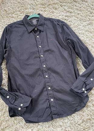 Базова чорна чоловіча сорочка tommy hilfiger,p.xl-xxl