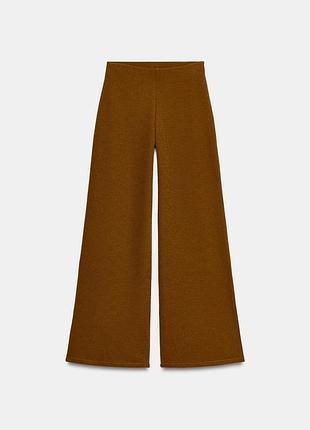 Коричневі брюки палаццо zara
