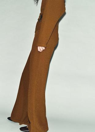 Коричневі брюки палаццо zara