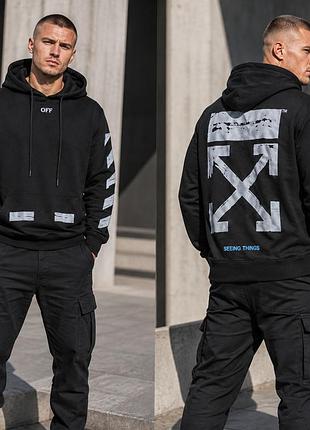 Чоловіче худи б/у від італійського бренду  off-white, 52р, у відмінному стані