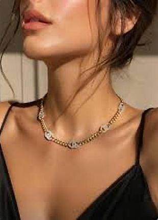 Колье-чокер chanel (crystal cc link choker)