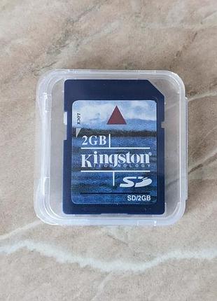 Флешка sd карта памяти kingston 2gb для фото камеры или магнитолы