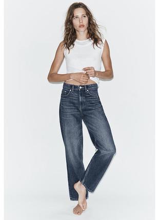 Джинси trf mom fit з високою посадко zara