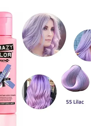 Тинт-фарба для волосся No55 капрі бузок crazy color, 100 мл