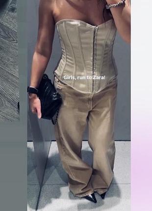 Корсет zara білий на шнурівці