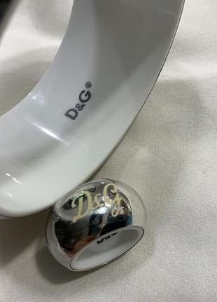 Оригінальний комплект d g dolce gabbana кераміка метал масивний браслет каф і каблучка вінтаж y2k