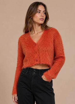 Неймовірно м'який пухнастий укорочений кардиган hollister