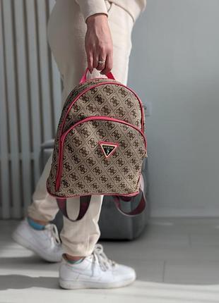 Рюкзак guess бежевый с розовым женский