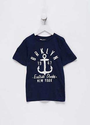 Футболка  для хлопчика синя h&m