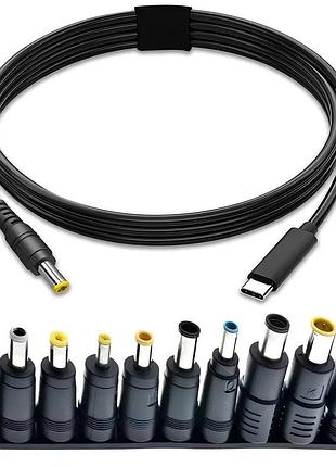 Кабель живлення для ноутбука з перехідниками 10в1 65w usb type-c адаптер для ноутбука від повербанка