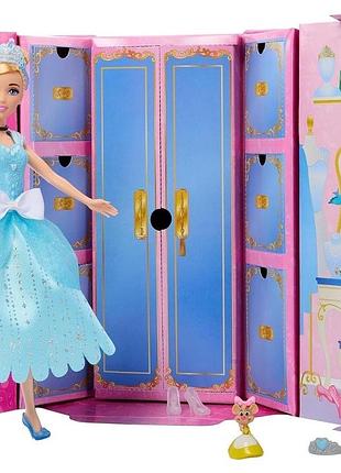 Кукла пеленка принцесса дисней с аксессуарами disney princess cinderella от mattel упаковка в виде гардероба