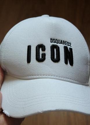 Біла кепка бейсболка унісекс бавовна dsquared2 icon (ймовірно-копія)
