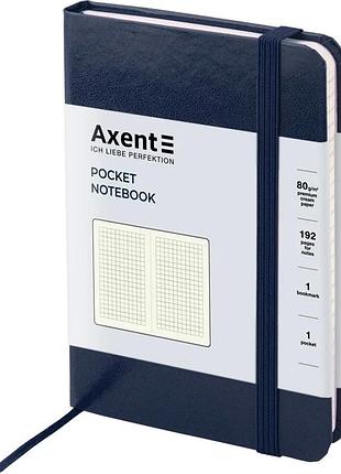 Нотатник axent partner 8301-02-a, a6-, 95x140 мм, 96 аркушів, клітинка, тверда обкладинка, синя