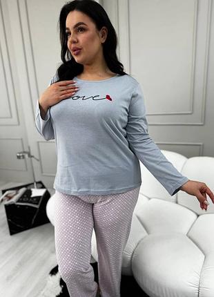 Затишна піжама домашній костюм plus size