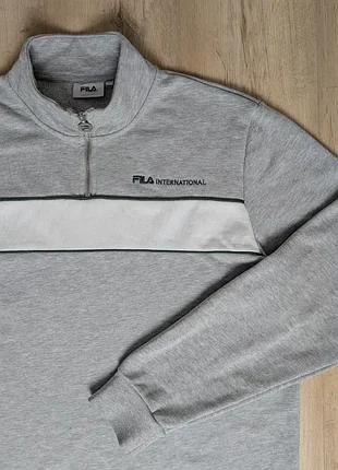 Світшот fila international half zip сірий меланж, розмір l