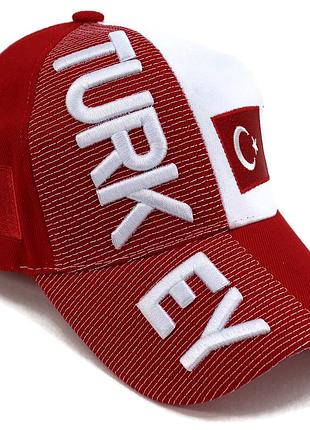 Червона біла велика кепка турція turkey з прапором