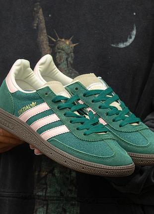 Жіночі зелені кросівки adidas spezial green rose suede х адідас 40